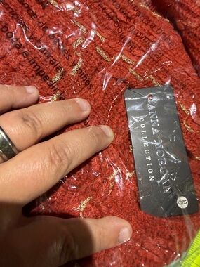 Anna Morgan collection Rust Red scarf NWT and brown scarf New no tags-Set 2